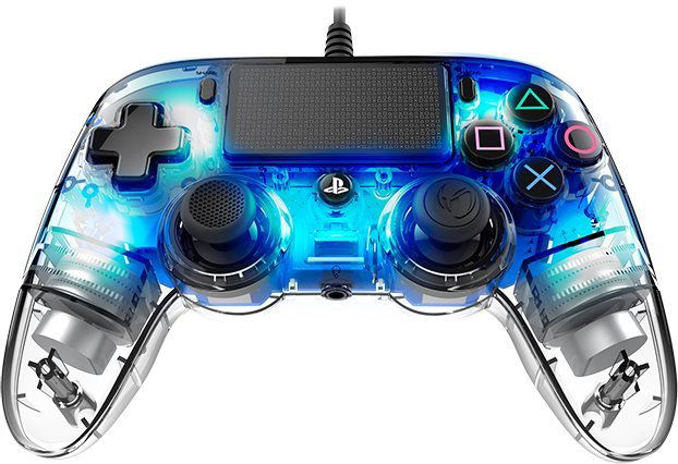 Nacon Wired Compact Controller PS4 – priehľadný modrý