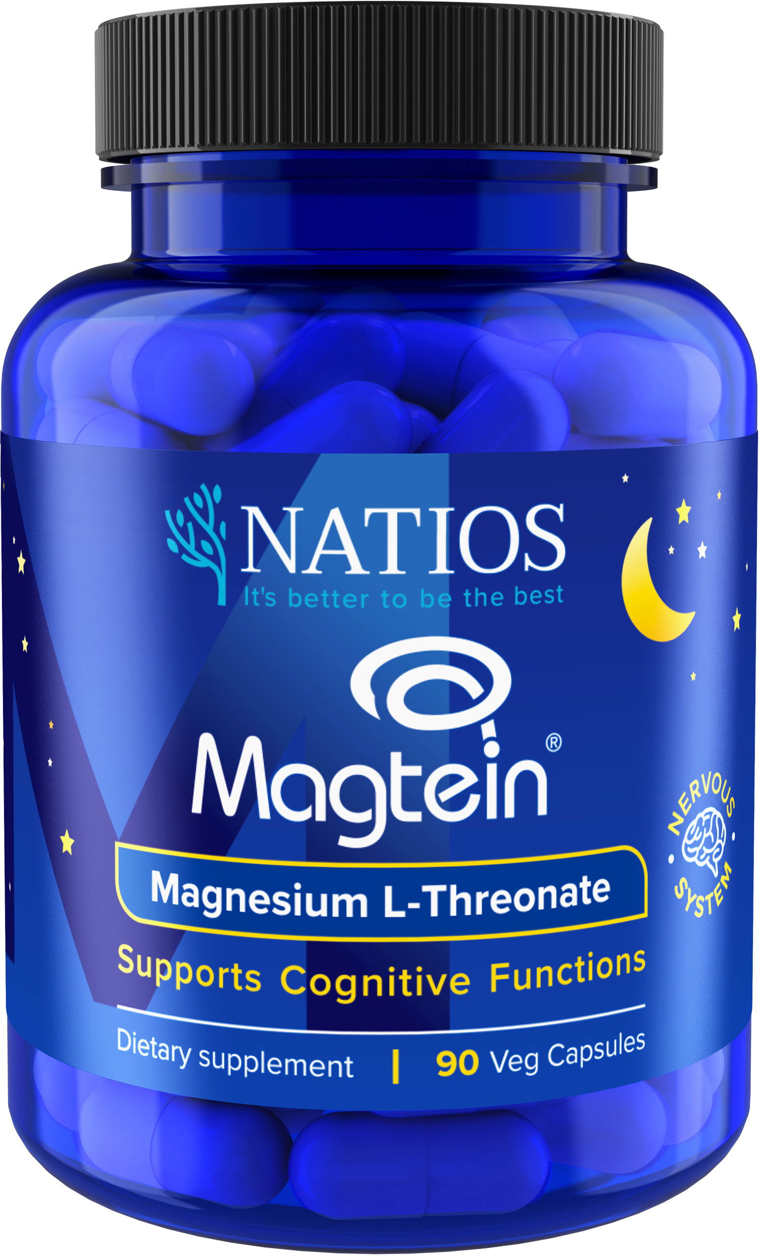 NATIOS Magtein, Magnesium L-threonate, 90 vegánskych kapsúl