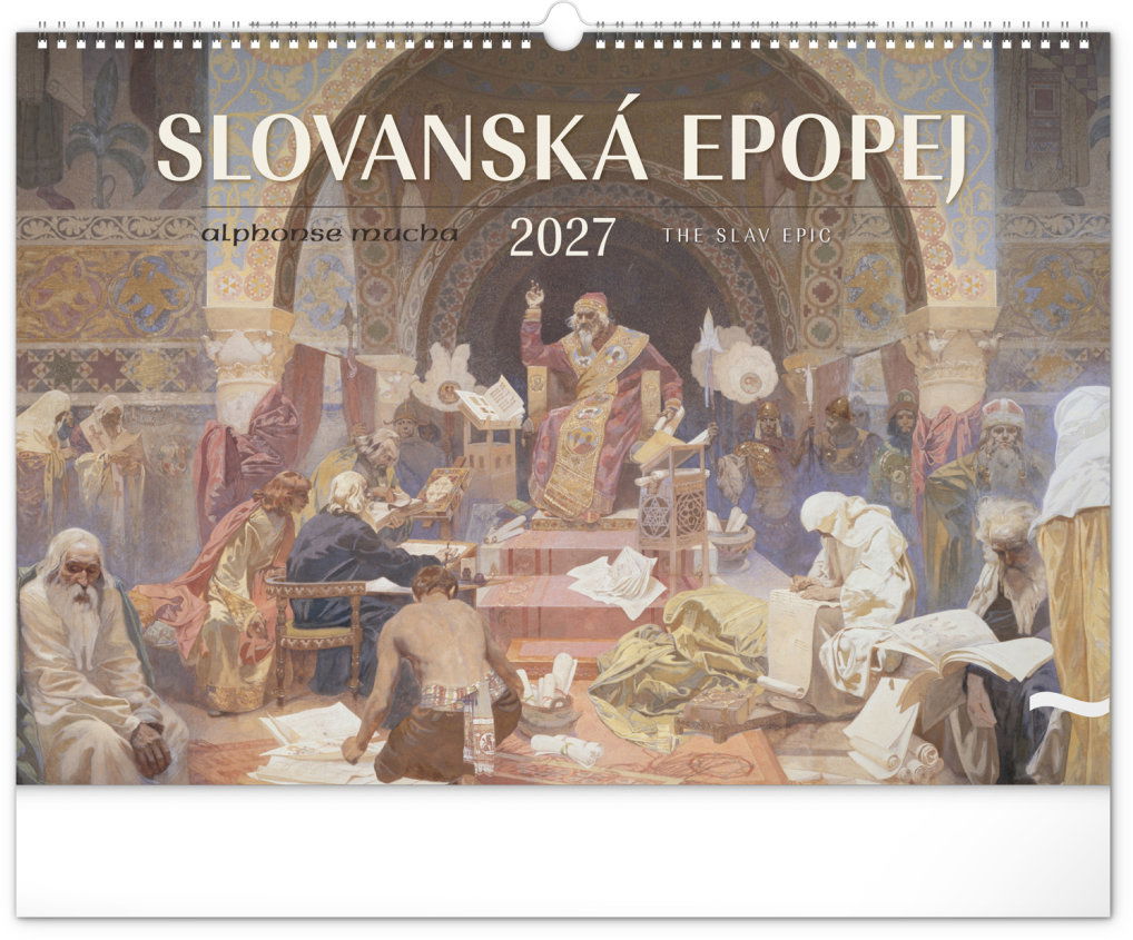 NOTIQUE Slovanská epopej – Alfons Mucha 2027, 48 × 33 cm