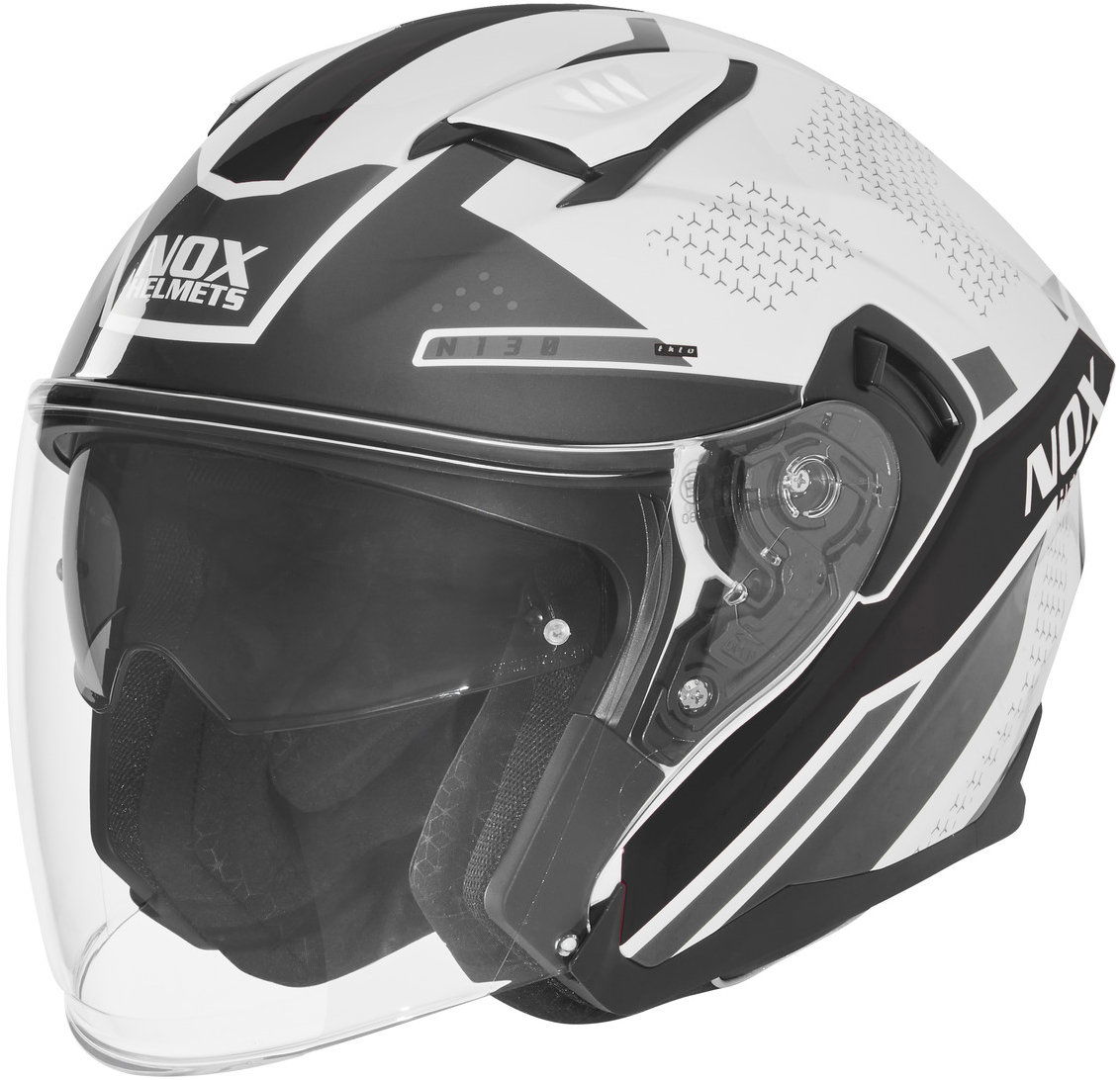 NOX prilba N130 EKTO 2026, biela, čierna, veľ. 2XL