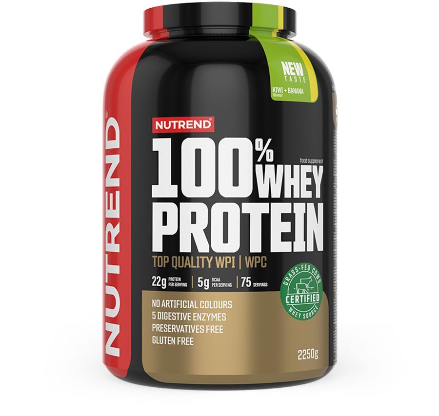 Nutrend 100 % Whey Protein 2250 g, kiwi + banán