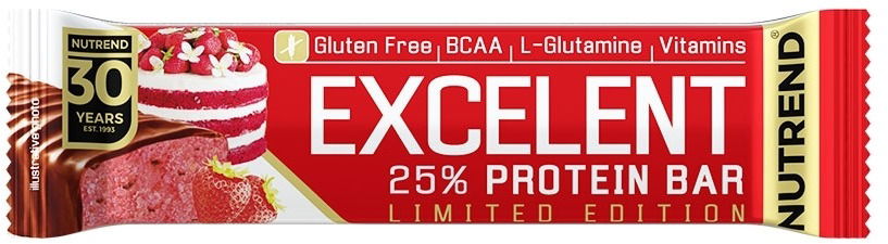 Nutrend EXCELENT protein bar, 85 g, jahodová torta