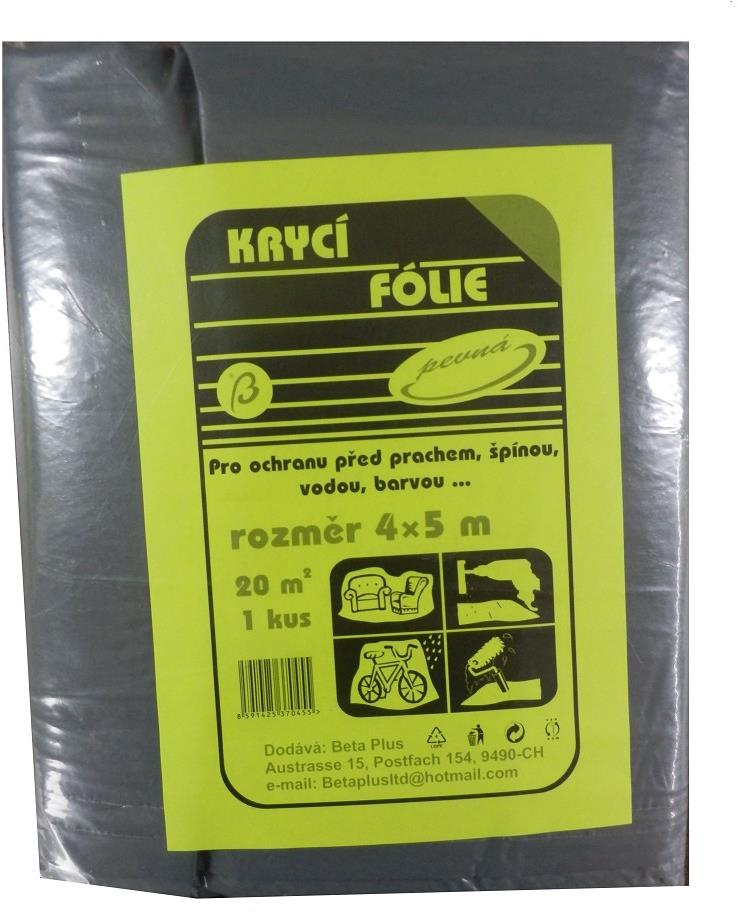 Obreta Krycia fólia LDPE 4 × 5 m číra pevná