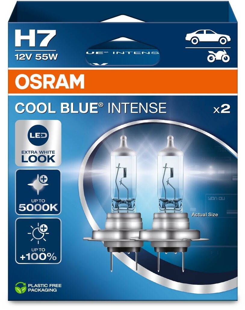 OSRAM H7 Cool Blue Intense, 12 V, 55 W, PX26d, Duobox