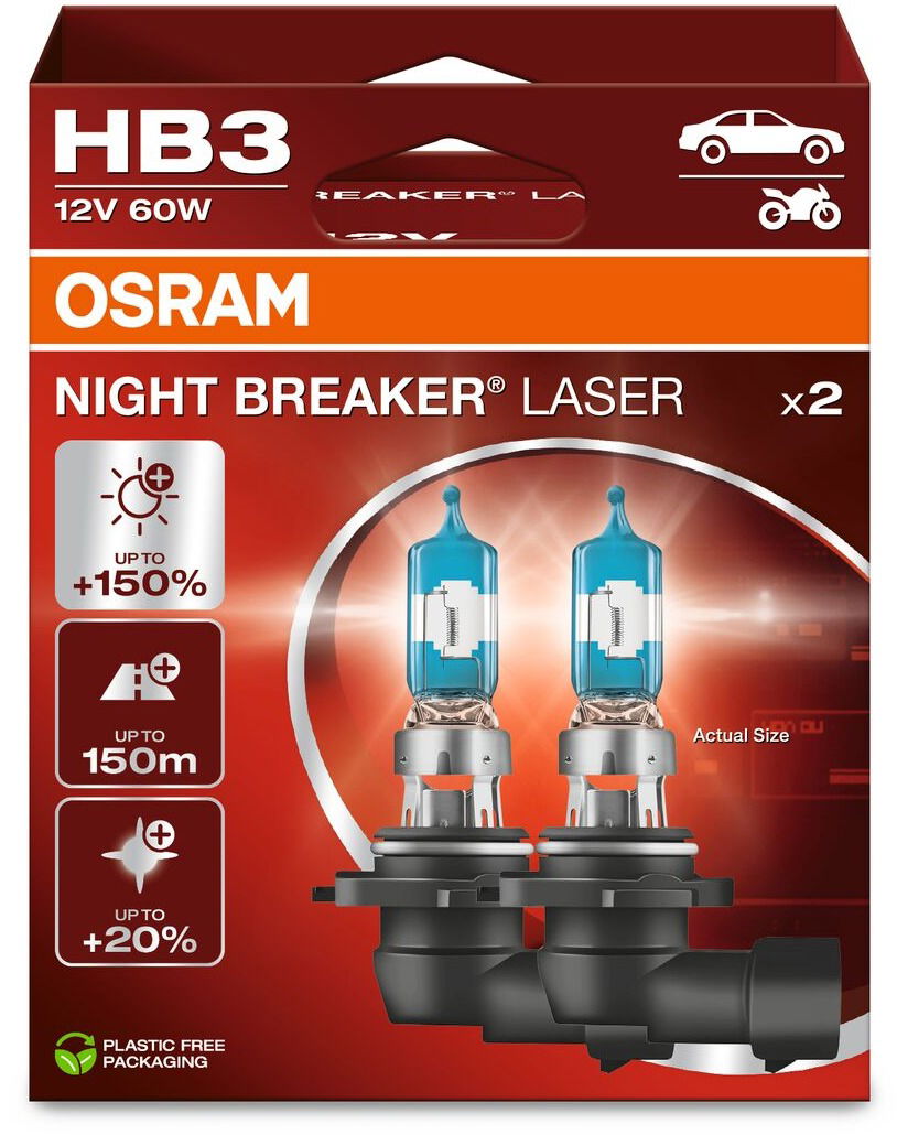 OSRAM HB3 Night Breaker Laser Next Generation + 150 %, 2 ks
