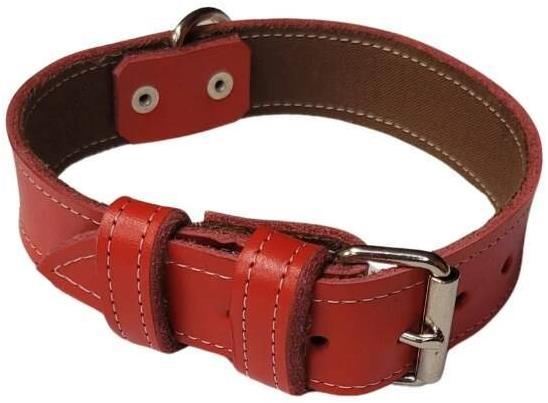 Palkar Obojok z kože hladenice pre psov 50 cm × 30 mm červený