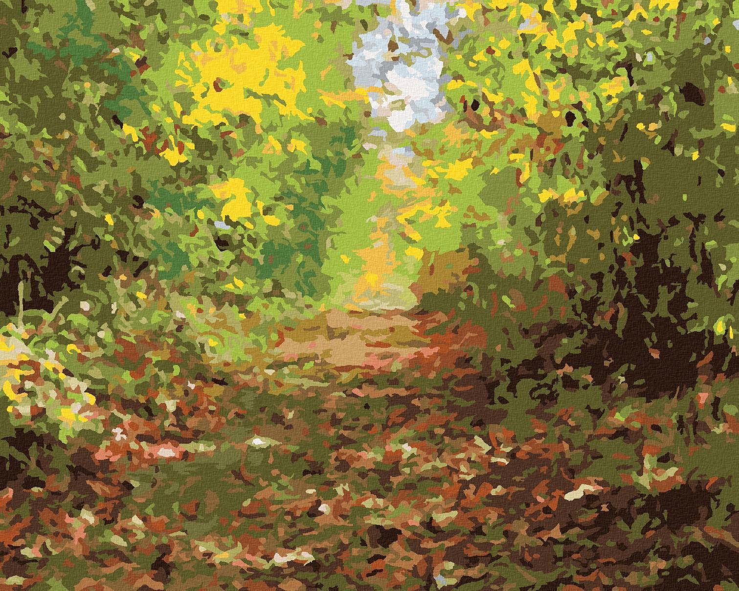 Pešia ulička v lese, 80×100 cm, vypnuté plátno na rám