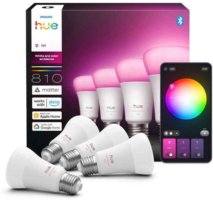 Philips Hue White and Color Ambiance 6 W 810 E27 4 ks