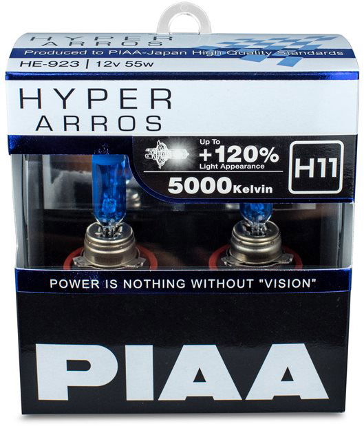 PIAA Hyper Arros 5000K H11 + 120%, jasne biele svetlo s teplotou 5000K, 2 ks