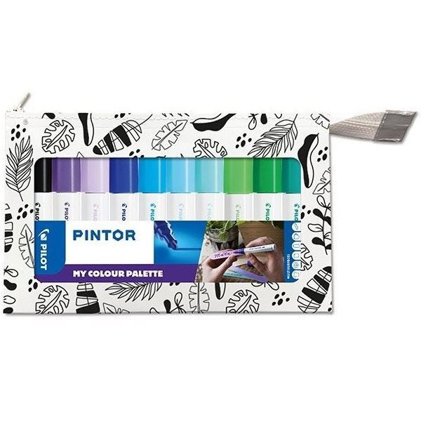 PILOT Pintor Fine Medium, sada 10 ks, studené odtiene