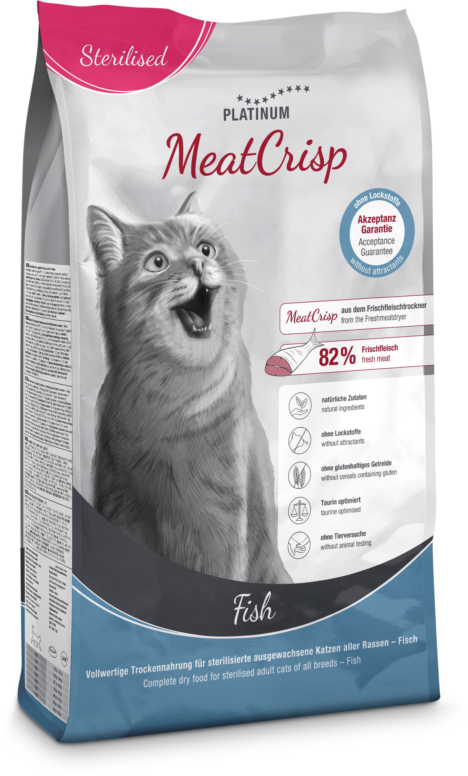 Platinum MeatCrisp Sterilised ryba pre kastrované mačky 3 kg