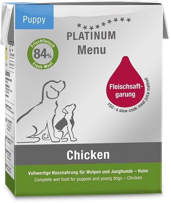 Platinum Natural Menu Kurča pre šteňatá 185 g 12 ks