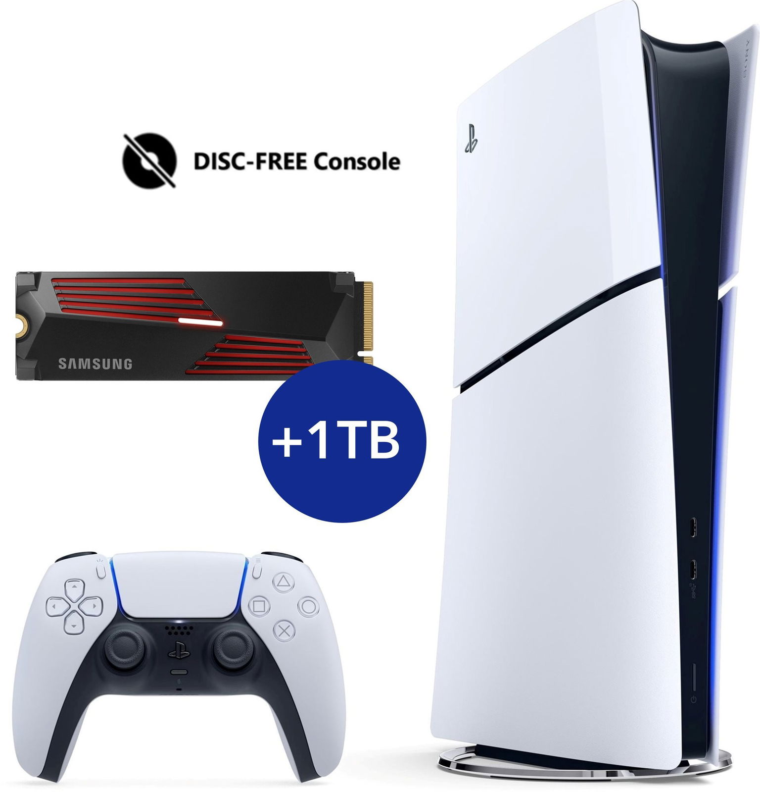 PlayStation 5 (Slim) Digital Edition – 825GB + 1 TB SSD