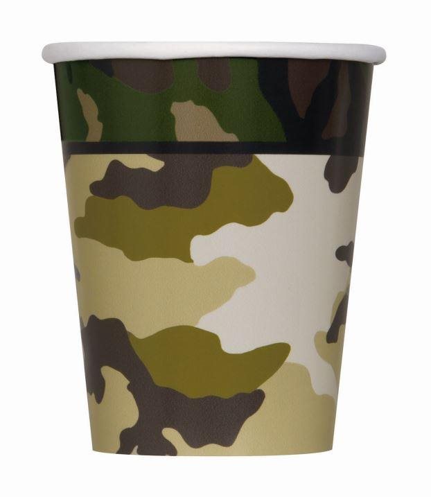 Poháre maskáč - vojak - army - 270 ml - 8 ks