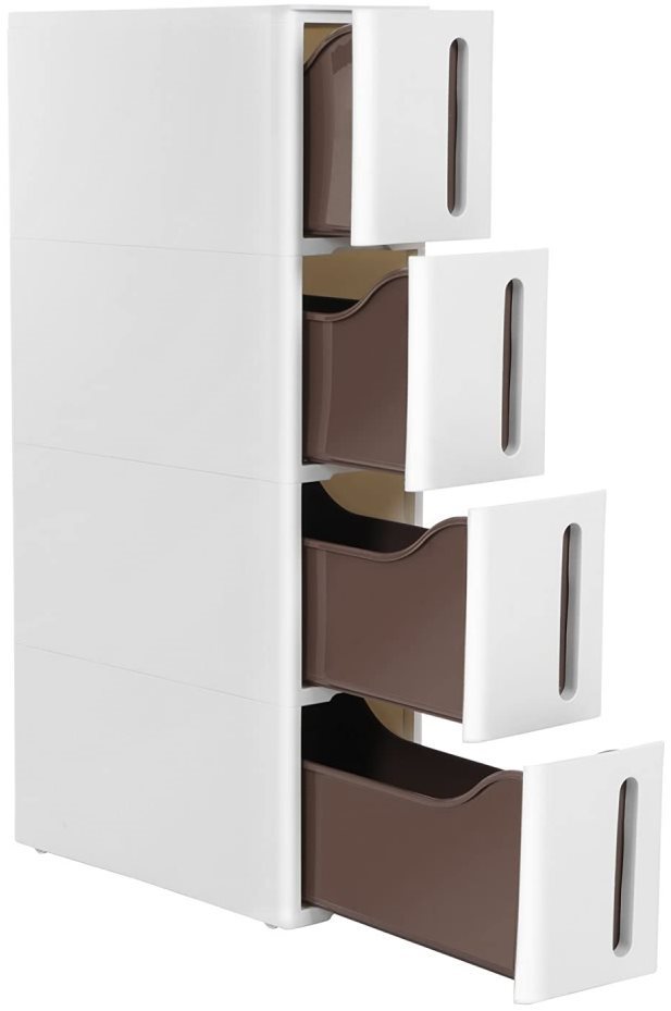 Pojazdný regál Ariel, 84 cm, biely
