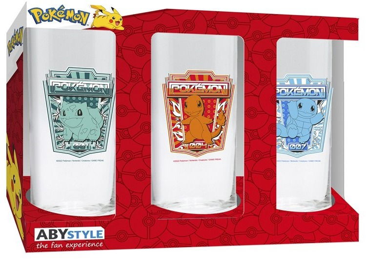 Pokémon – Bulbasaur, Charmander a Squirtle – poháre