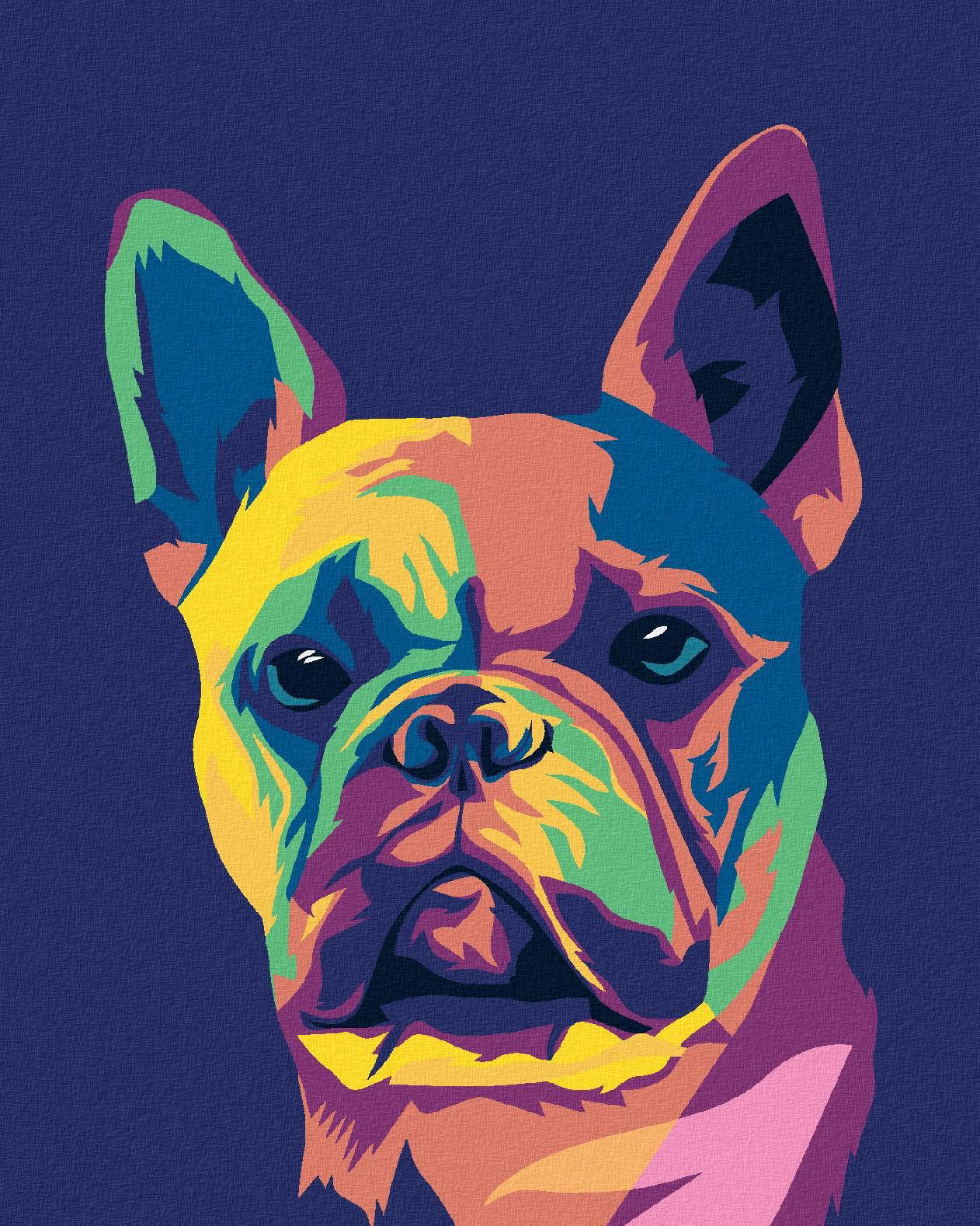 Pop-art buldoček, 40×50 cm, bez rámu a bez vypnutia plátna