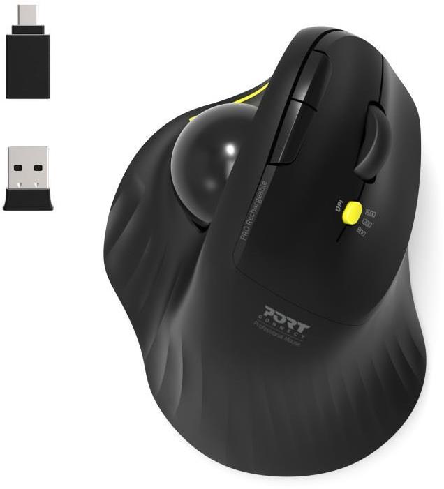 PORT CONNECT ERGONOMIC TRACKBALL, čierna