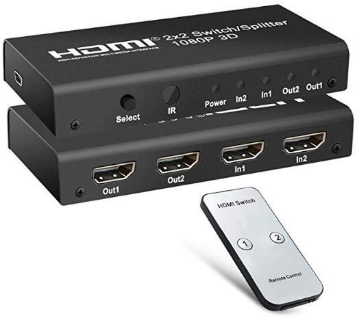 PremiumCord HDMI switch 2:2 , 3D, 1080p s diaľkovým ovládačom