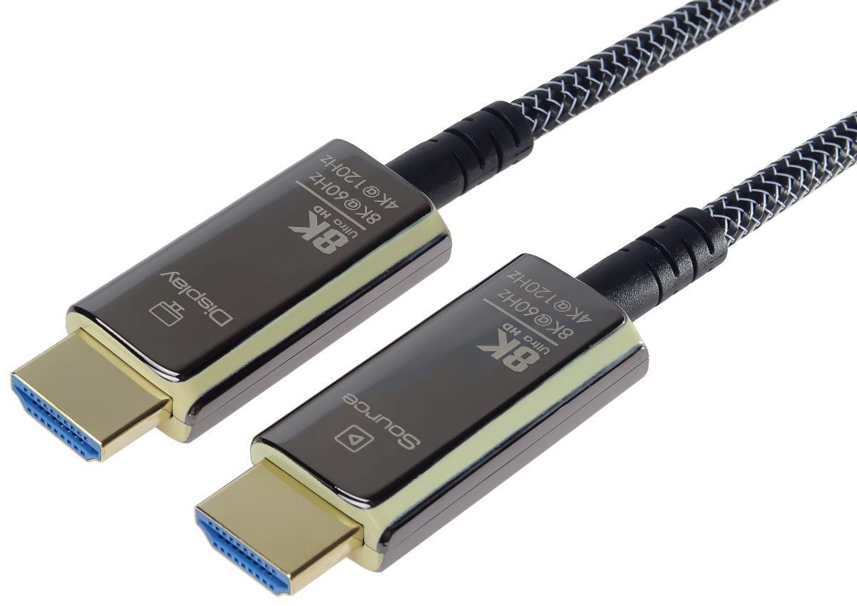 PremiumCord Ultra High Speed HDMI 2.1 optický fíiber kábel 8 K/60 Hz, zlatené 5m