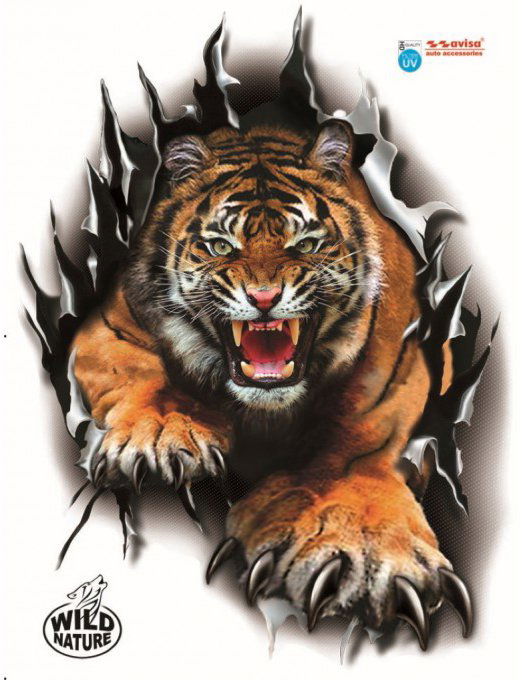 PREXIM Samolepiace dekory tiger metal