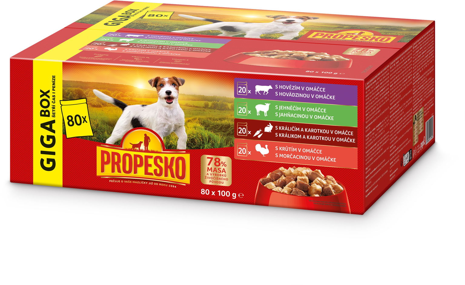 Propesko kapsička pre psov s omáčkou 80× 100 g