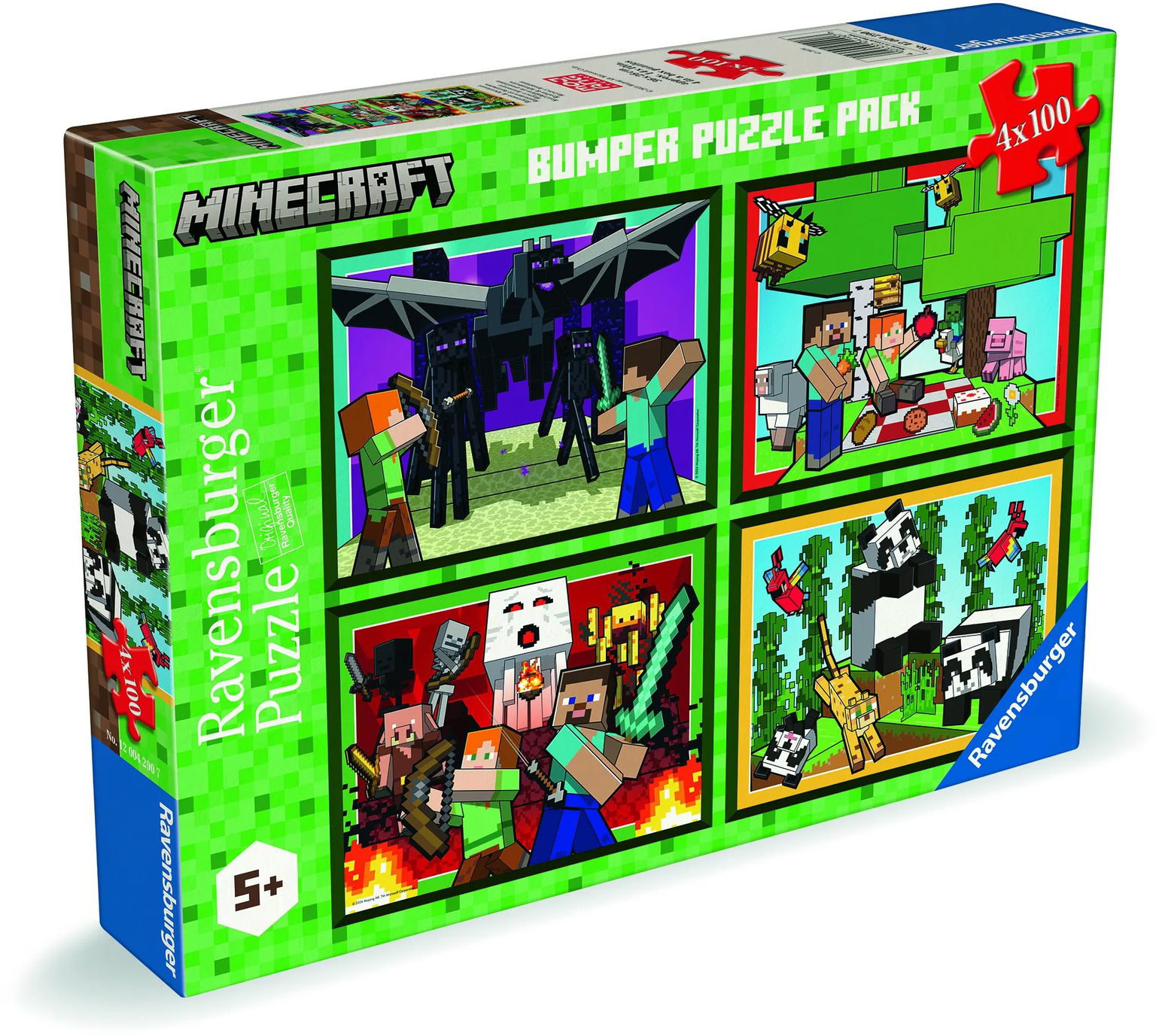 Ravensburger 120042907 Minecraft 4× 100 dielikov