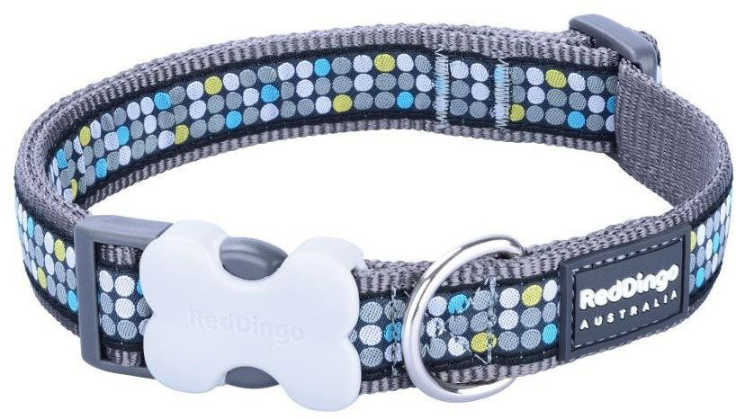 Red Dingo obojok Modern on Grey 1,5 × 24 – 36 cm