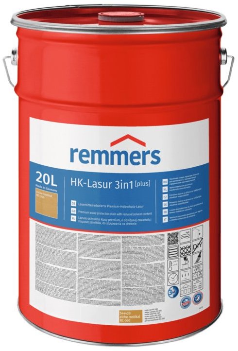 Remmers HK Lazúra 3 v 1 [plus] 20 l, eiche rustikal/rustikálny dub