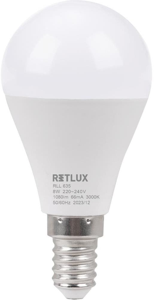 RETLUX RLL 635 G45 E14 miniG 8 W WW D