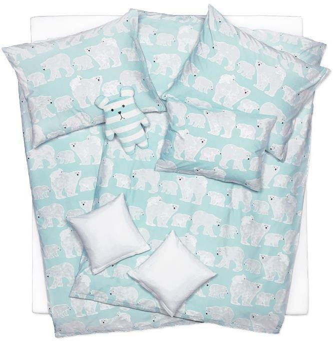 SCANquilt obliečky KLASIK DESIGN pullover polar bears tyrkysovo-biele