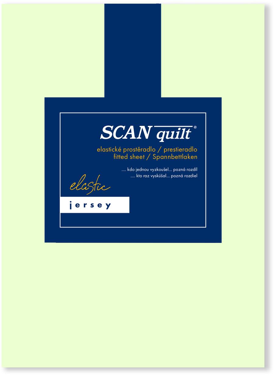 SCANquilt plachta na posteľ JERSEY ELASTIC LYCRA svetlozelená 180 × 200 cm