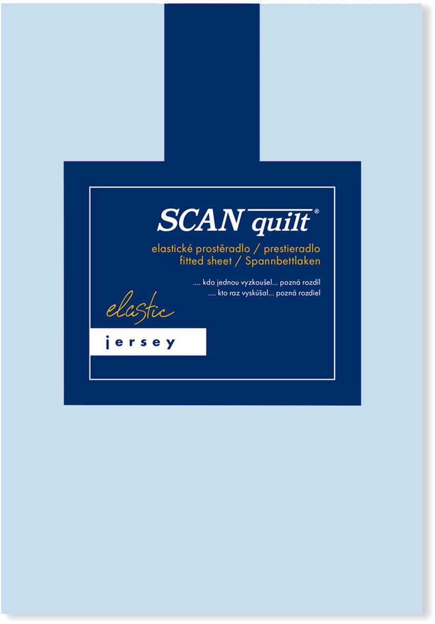 SCANquilt Prestieradlo Jersey Elastic Lycra svetlo modré 200 × 220 cm