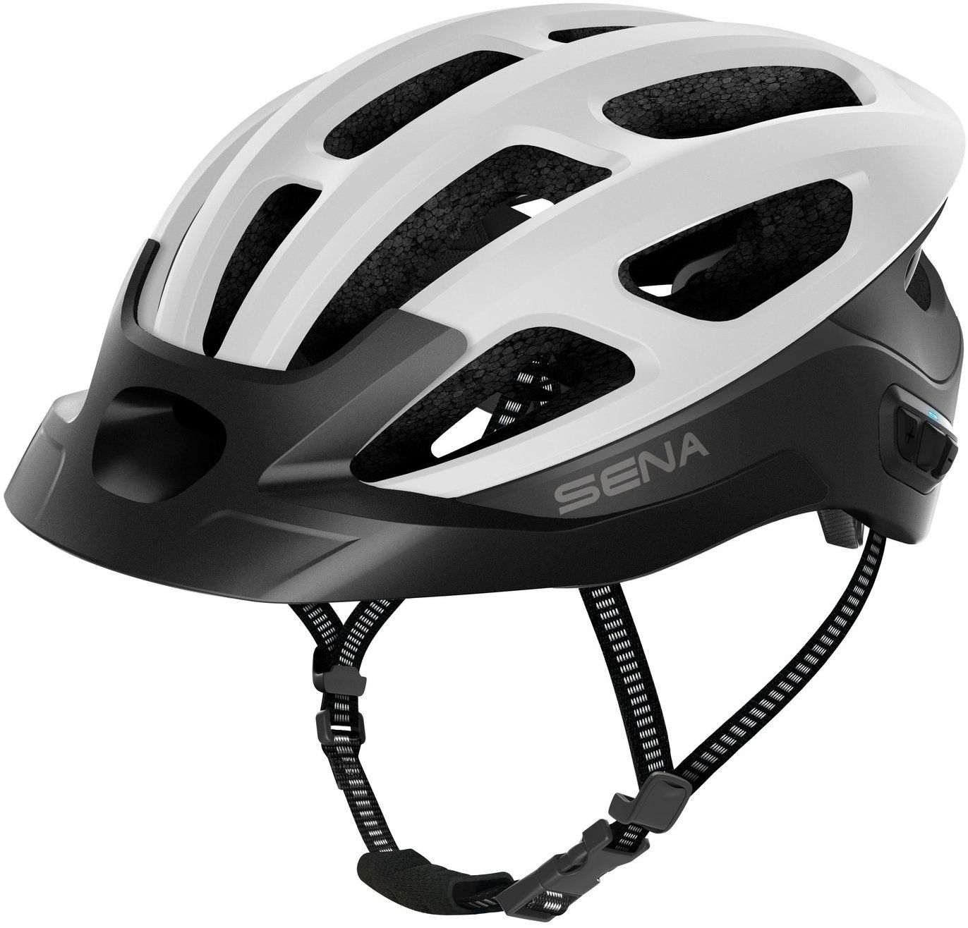 SENA cyklo prilba s headsetom R1 EVO, matná biela, veľ. L