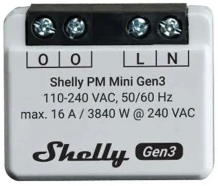 Shelly PM Mini Gen3 Modul na meranie spotreby do 16 A (WiFi, Bluetooth)