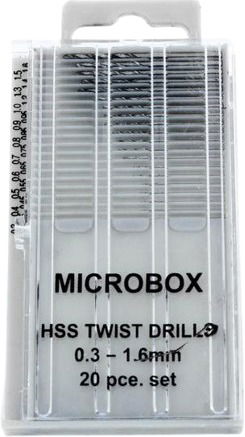 SHESTO Modelcraft vrtáky HSS 0,3 – 1,6 mm (sada 20 ks)