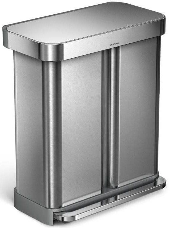 Simplehuman Pedálový kôš na triedený odpad 58 l, matná oceľ, FPP