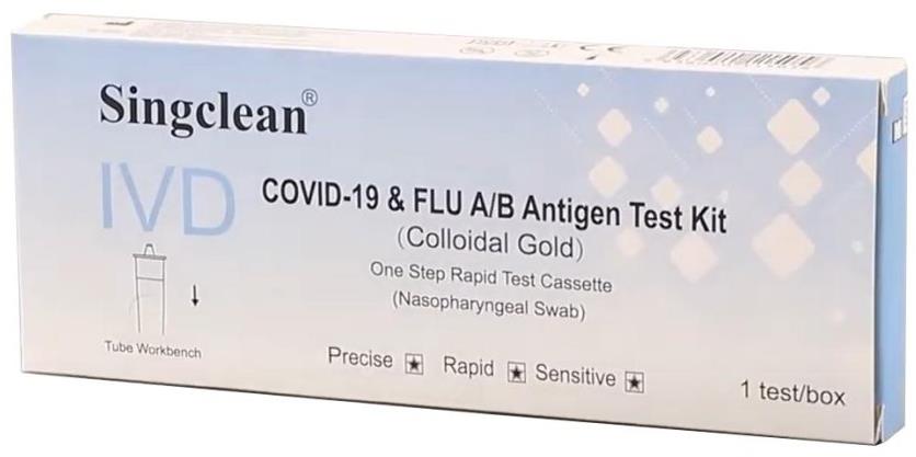 Singclean 3 v 1 Chrípka A/B/SARS-CoV-2 výterový test – 1 ks
