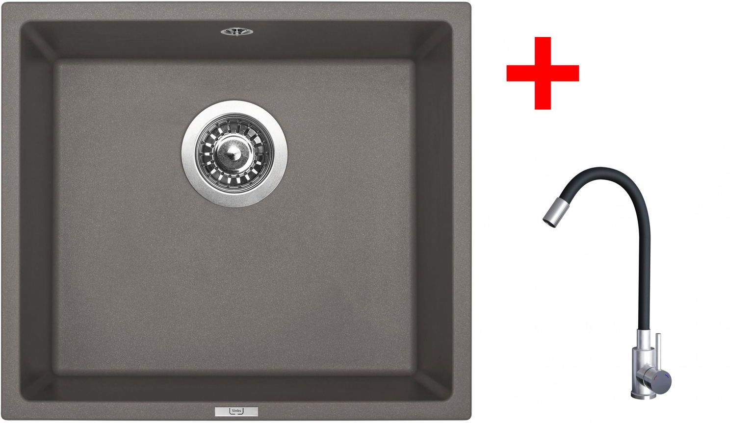 Sinks Frame 457 Truffle + Elasta nehrdzavejúca oceľ/čierny