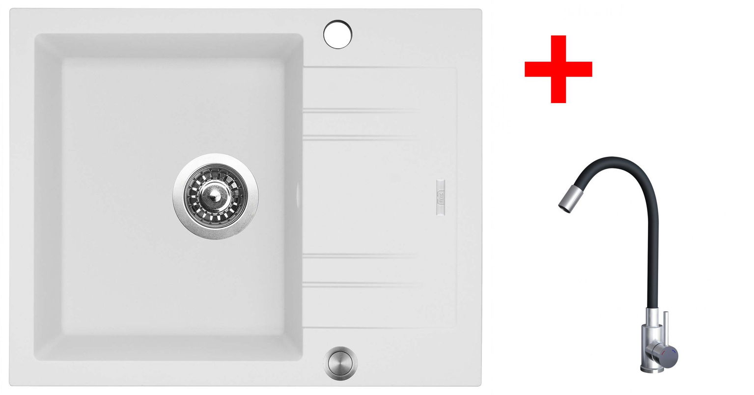 Sinks Linea 600 XC Milk + Elasta nehrdzavejúca oceľ/čierny
