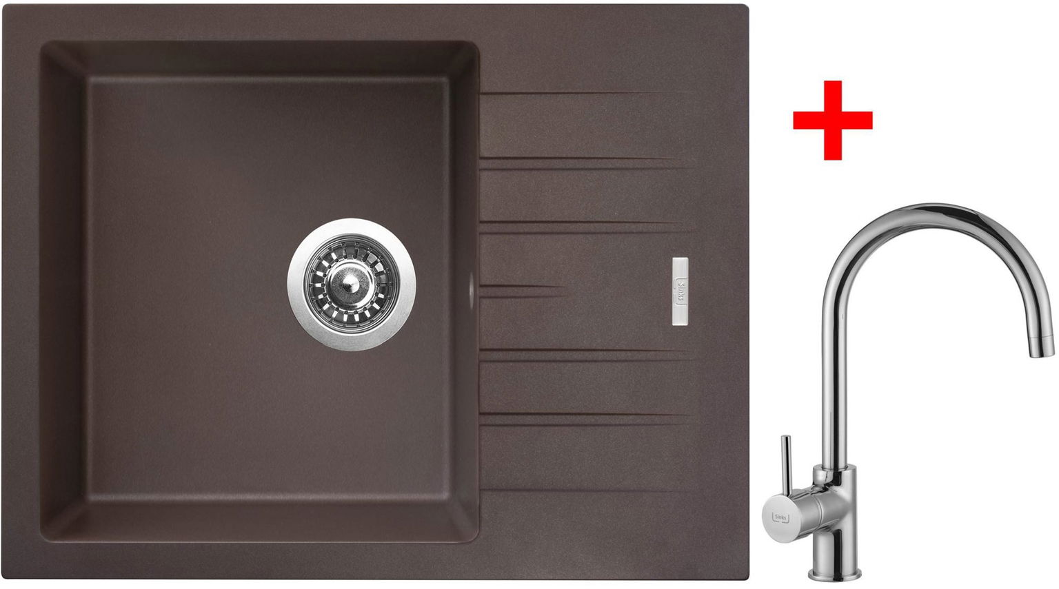 Sinks Perfecto 650 Marone + Vitalia lesklý