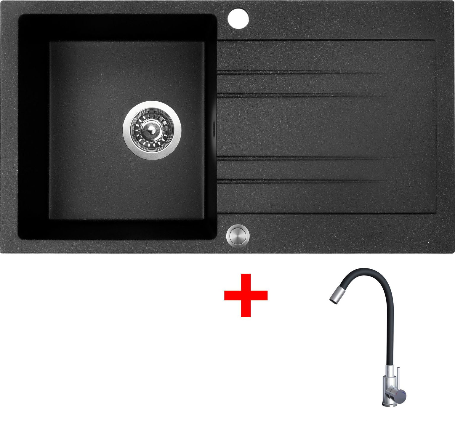 Sinks Rapid 780 XC Granblack + Elasta nehrdzavejúca oceľ/čierny