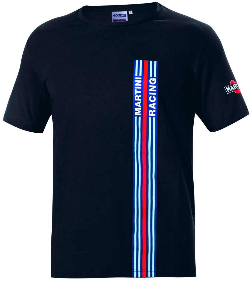 Sparco tričko s pruhmi Martini Racing, farba čierna, veľkosť S