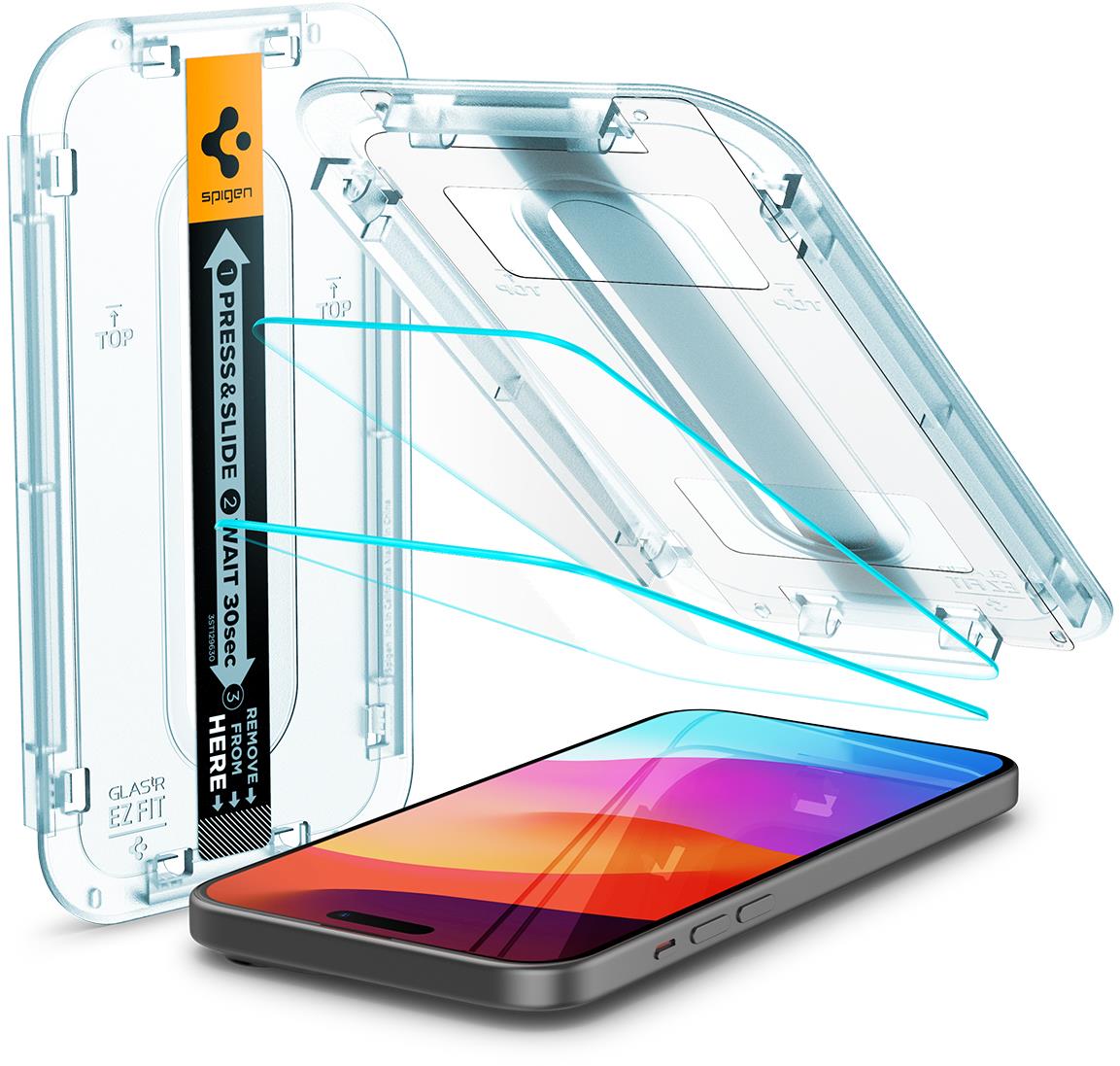 Spigen Glass tR EZ Fit 2 Pack Transparency iPhone 16 Plus/15 Plus
