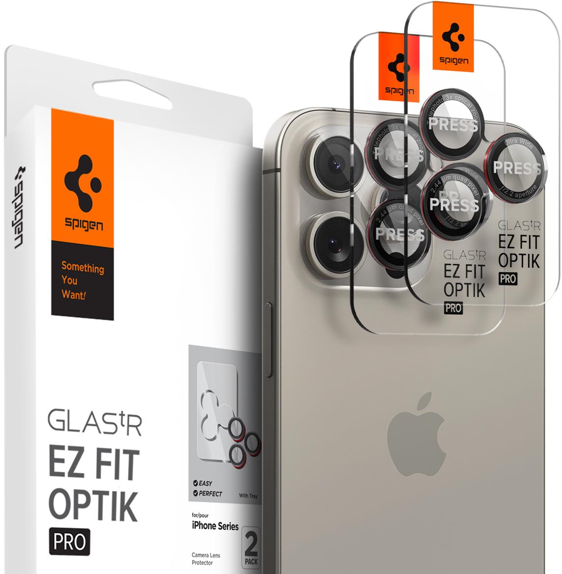 Spigen Glass tR EZ Fit Optik Pro 2 Pack L-s iPhone 17 Pro/16 Pro/16 Pro Max/17 Pro Max