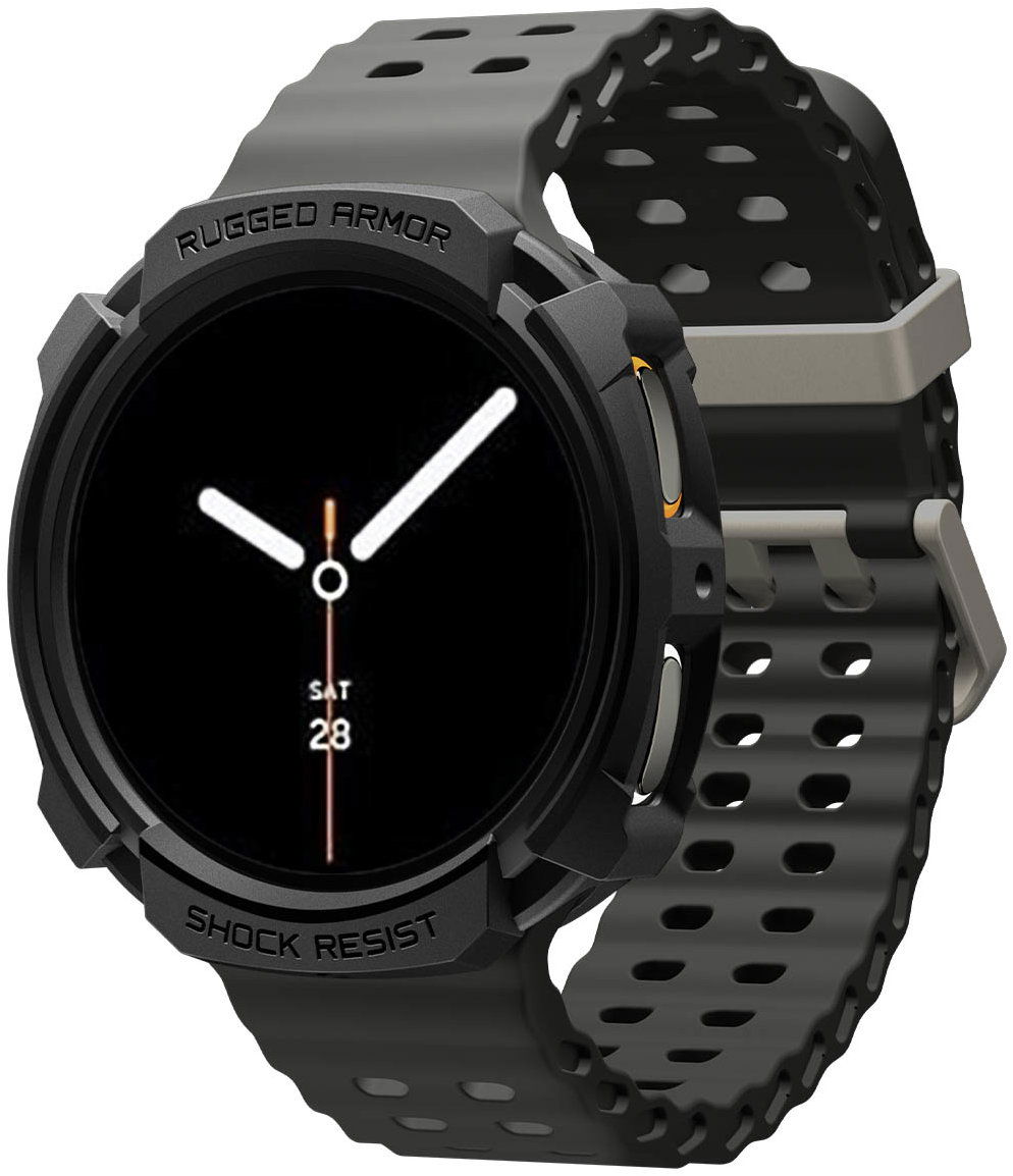 Spigen Rugged Armor Matte Black Samsung Galaxy Watch 8 (44 mm)
