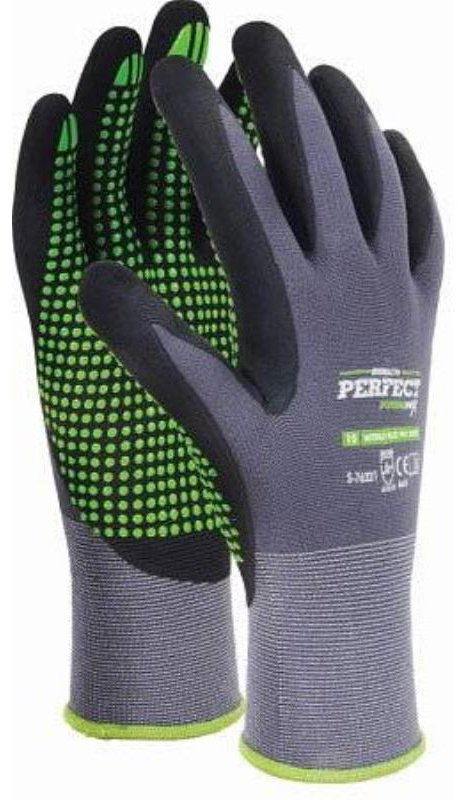 STALCO Rukavice nylonové NITRILE FLEX DOTS, PERFECT, veľ. 9