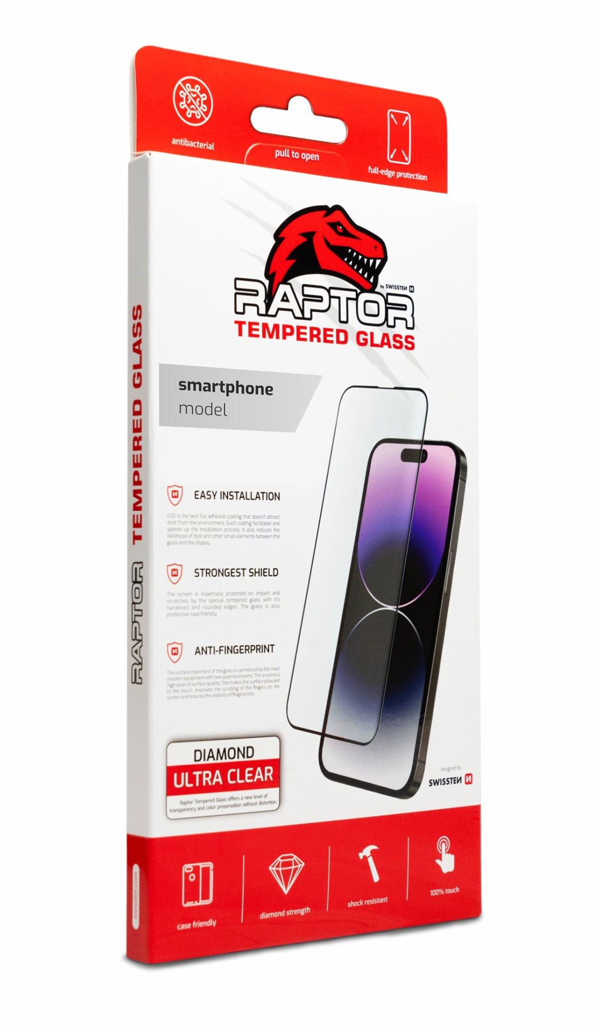Swissten Raptor Diamond Ultra Clear 3D temperované sklo Ulefone Armor X10 čierne