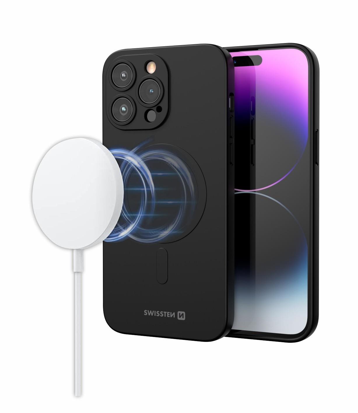 Swissten Soft Joy MagStick puzdro iPhone 13 Mini čierne