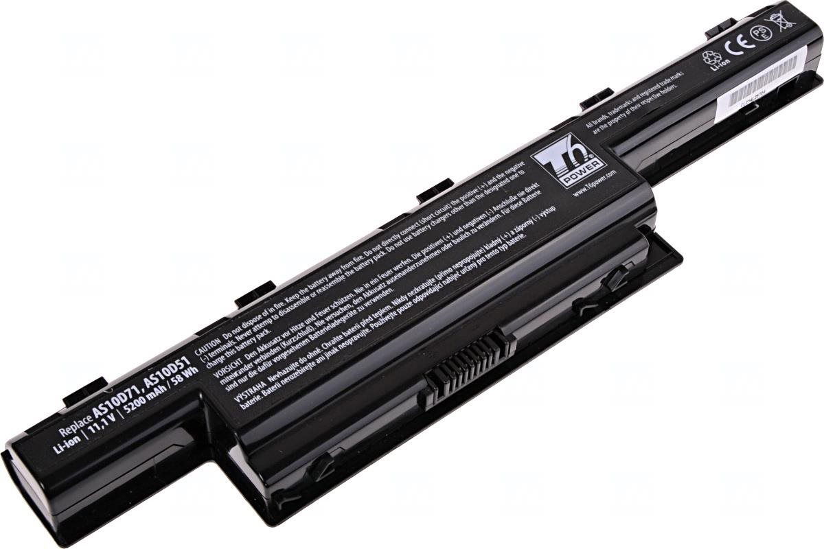 T6 Power pre Acer Aspire 5750G serie, Li-Ion, 11,1 V, 5200 mAh (58 Wh), čierna